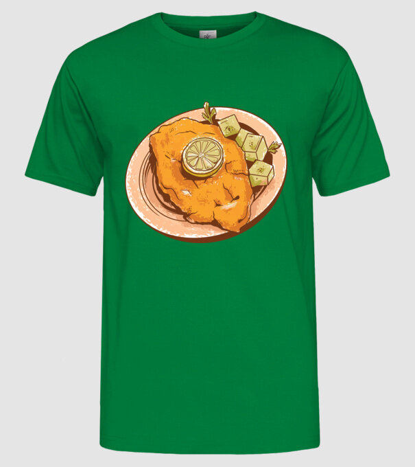 Șnițel vienez Wiener Schnitzel model verde pe tricou