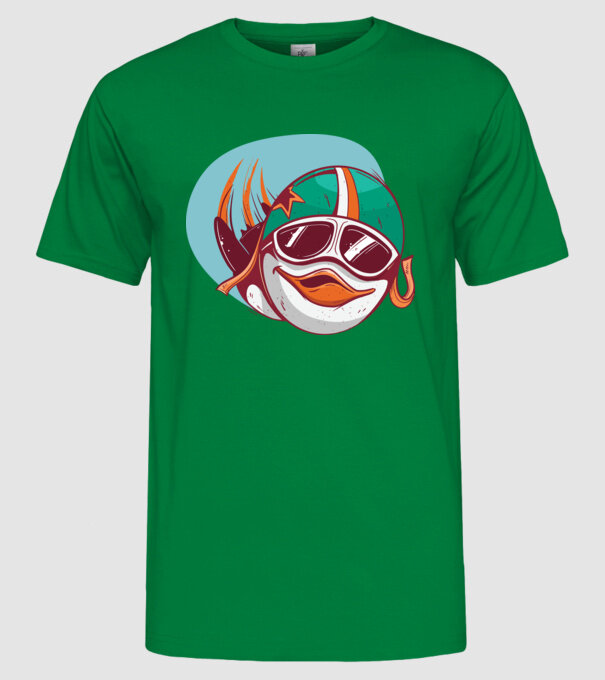 Pinguin Zburător model verde pe tricou