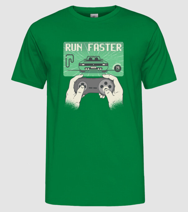 Retro gamer Outrun model verde pe tricou