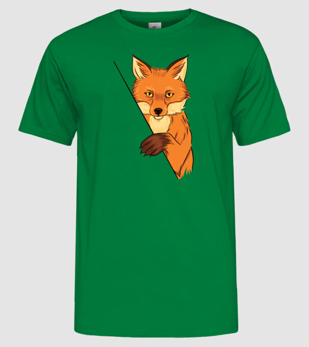 Vulpe model verde pe tricou
