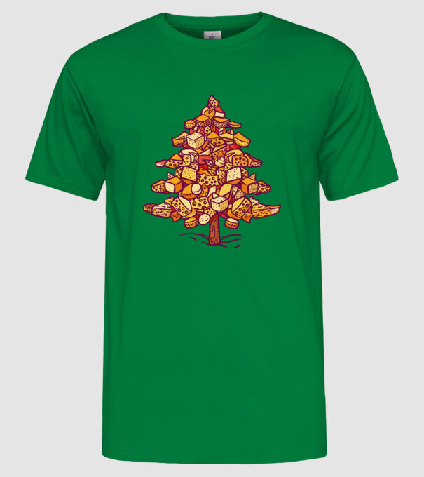 Pom de Crăciun cu Brânză model verde pe tricou