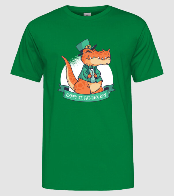 Dinozaur Sfântul Patrick model verde pe tricou