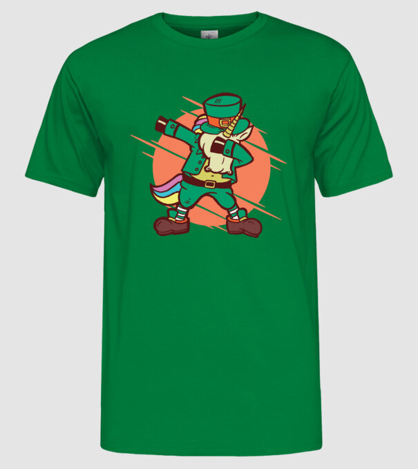 St Patrick Unicorn DAB model verde pe tricou
