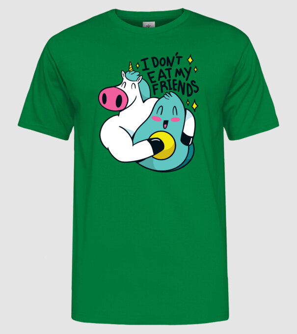 Unicorn Avocado Prietenie model verde pe tricou