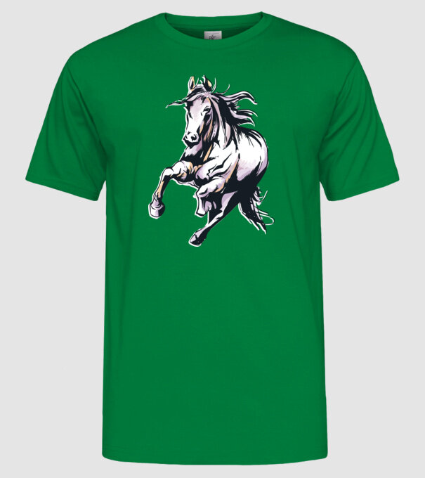 Cal alergând Tricou pentru călăreți model verde pe tricou