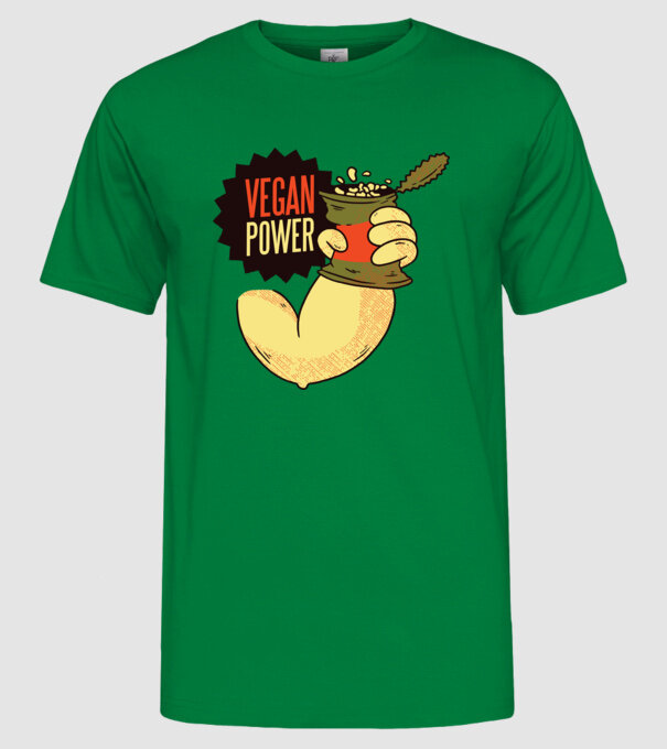 Putere vegan model verde pe tricou