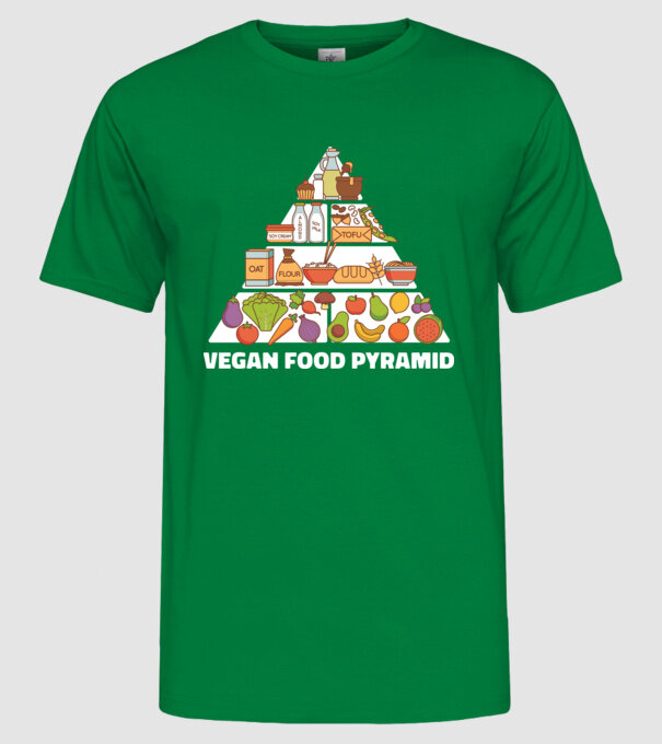 Piramidă vegan model verde pe tricou