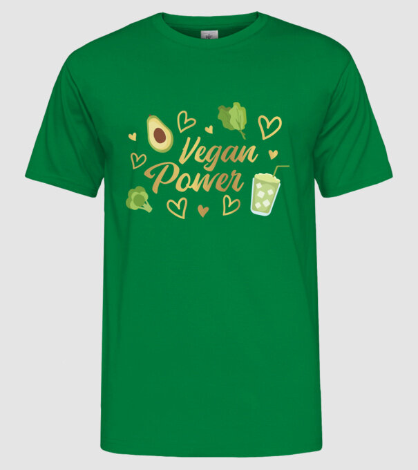 Vegan Power tricou vegan model verde pe tricou