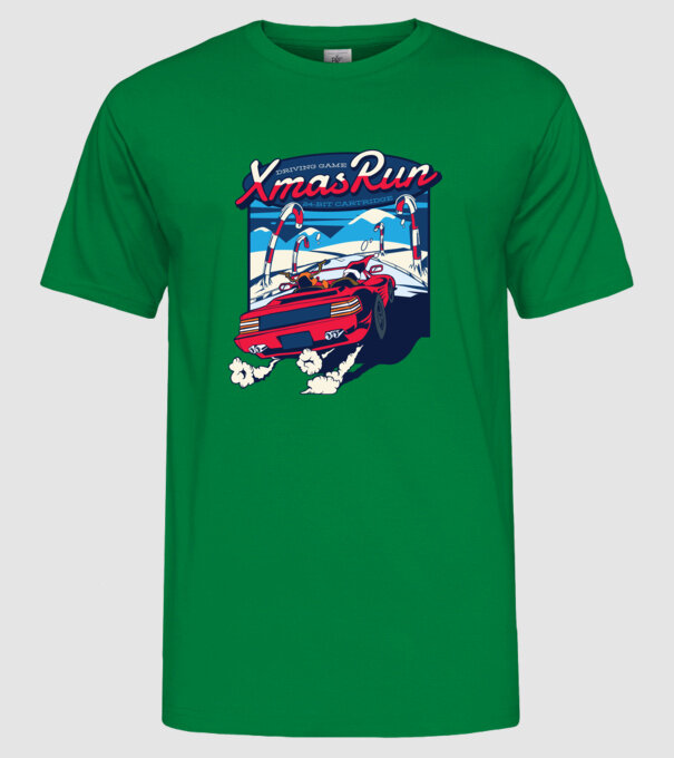 Xmas Outrun Retro Jucărie Crăciun model verde pe tricou