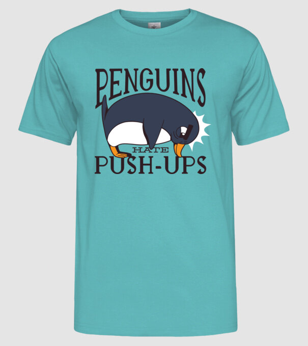 Pinguinii urăsc flotările model turcoaz pe tricou