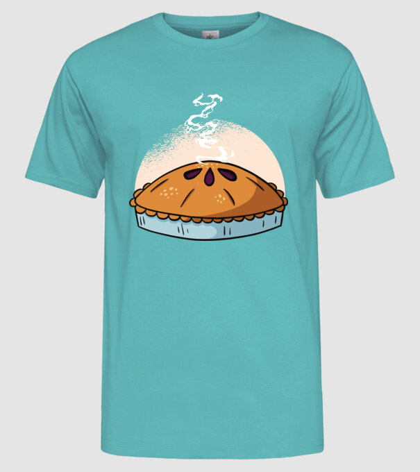 Plăcintă cu mere model turcoaz pe tricou