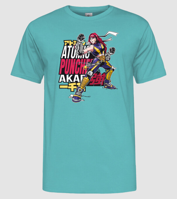 Anime fată Războinic model turcoaz pe tricou