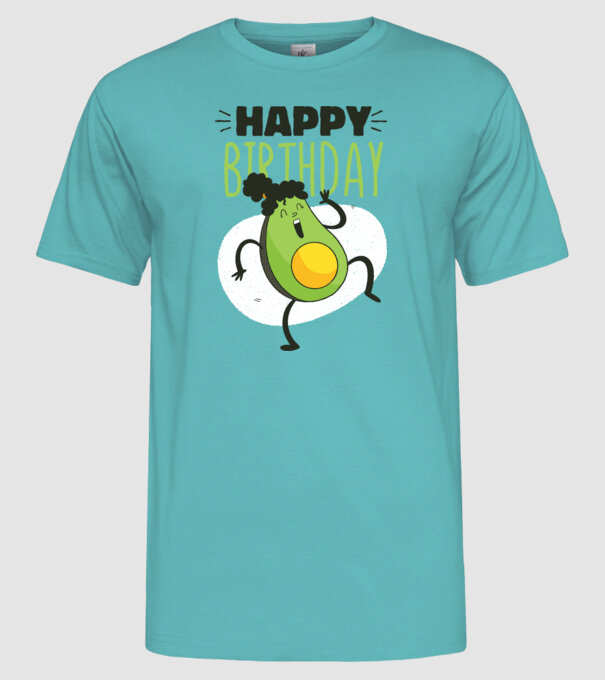 Avocado La mulți ani model turcoaz pe tricou