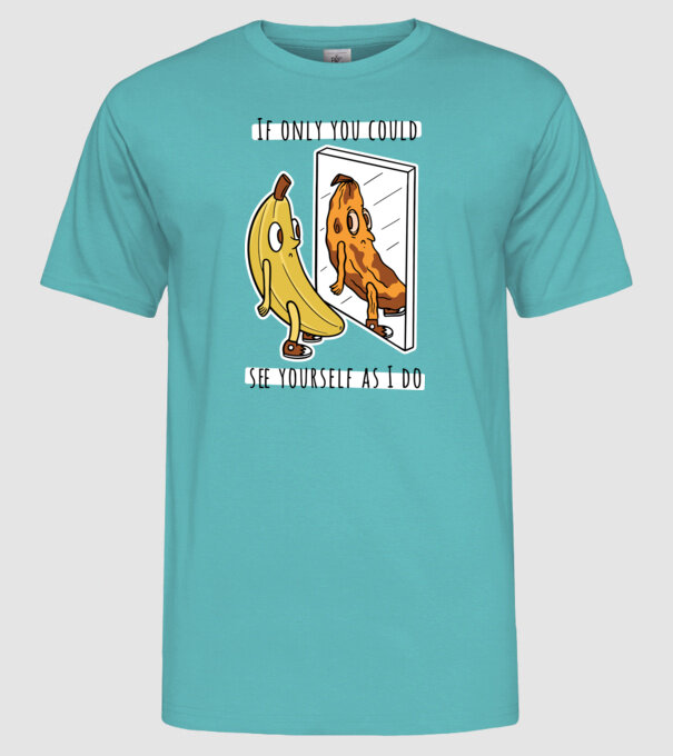 Oglindă Banană model turcoaz pe tricou