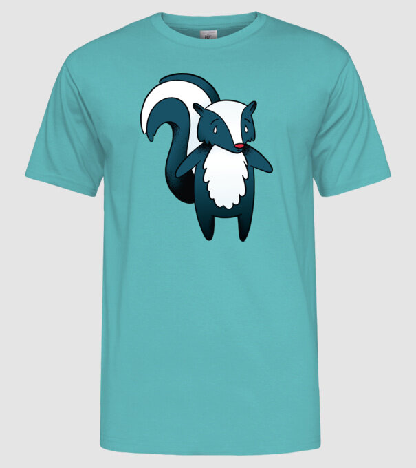 Bursuc puturos model turcoaz pe tricou
