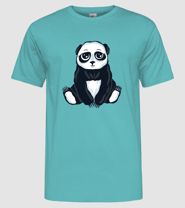 Panda drăguț model turcoaz pe tricou
