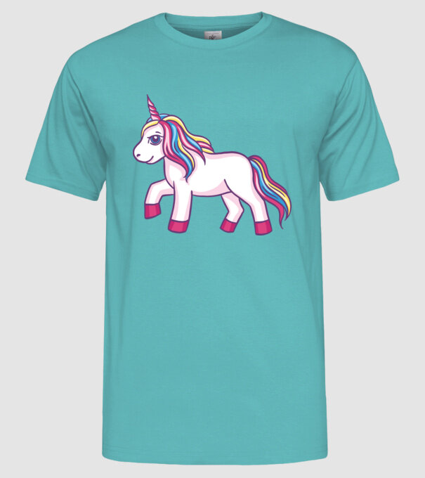 Unicorn drăguț model turcoaz pe tricou