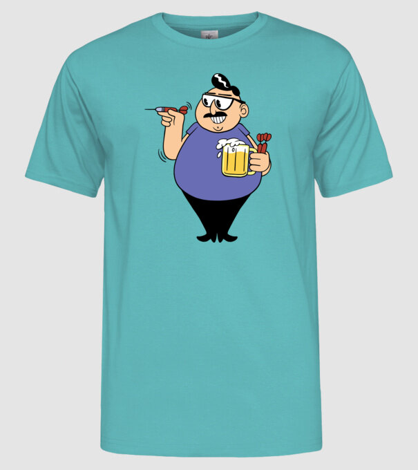 Jucător de darts model turcoaz pe tricou