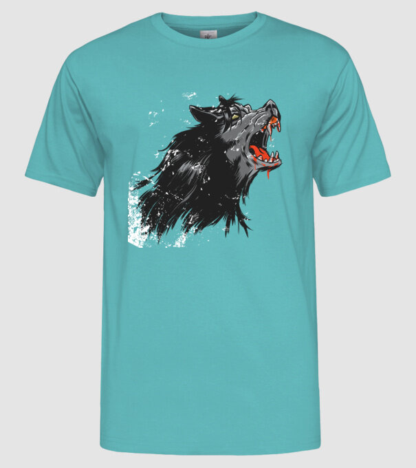 Urlet de lup model turcoaz pe tricou