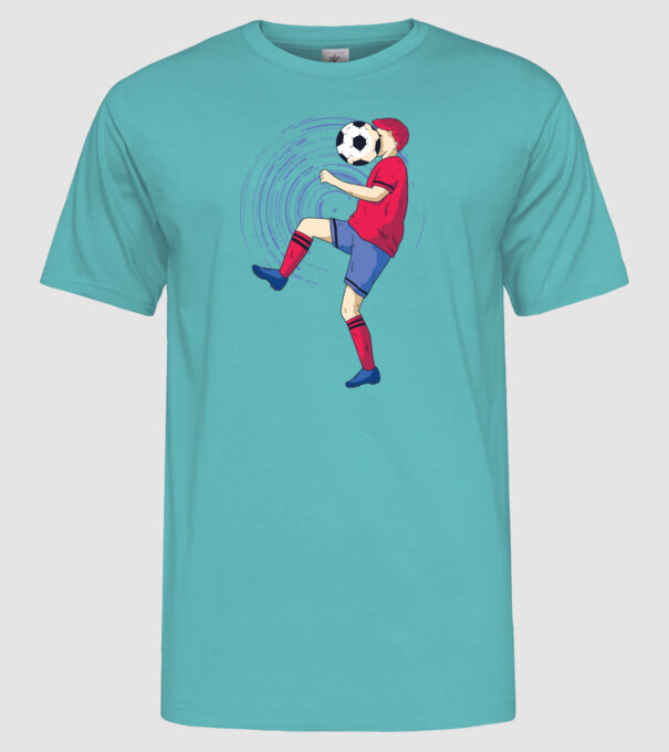 Fotbalist model turcoaz pe tricou