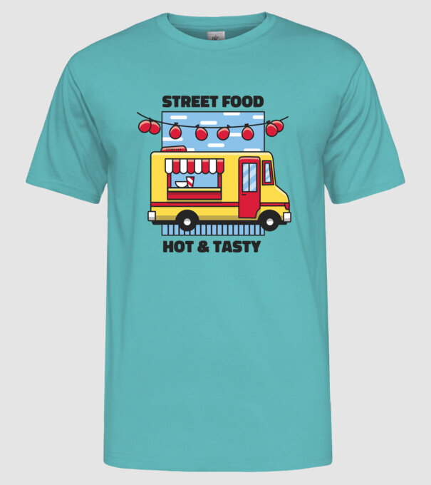 Foodtruck model turcoaz pe tricou