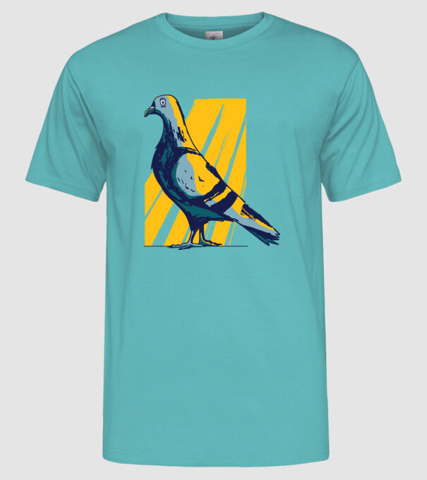 Porumbel model turcoaz pe tricou