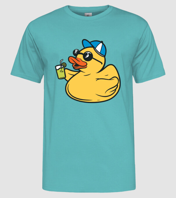 rățușcă de cauciuc Vacanță model turcoaz pe tricou