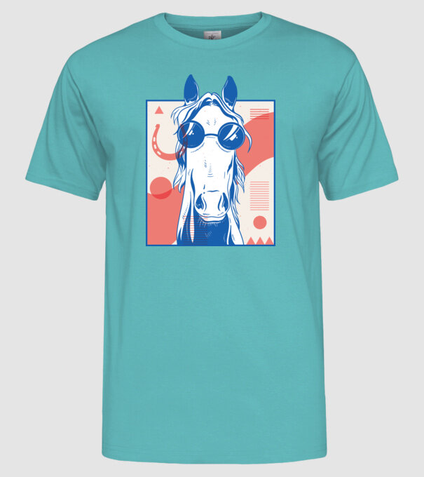 Cal Hippy model turcoaz pe tricou