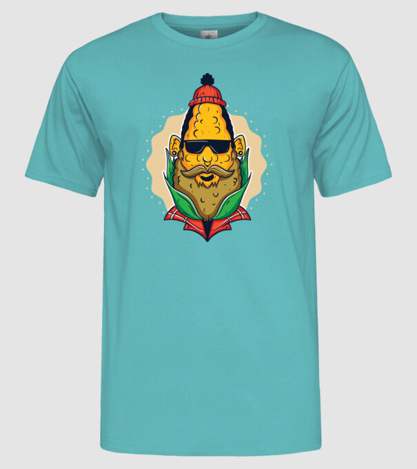 Hipster porumb model turcoaz pe tricou