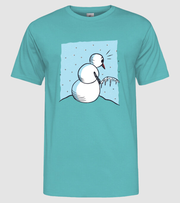 Om de zăpadă face pipi tricou amuzant model turcoaz pe tricou