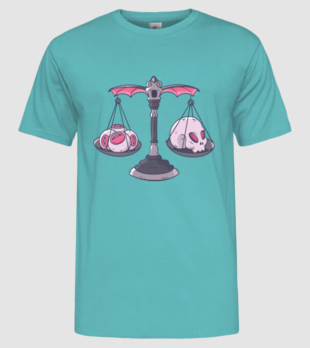 Balanță Horror model turcoaz pe tricou