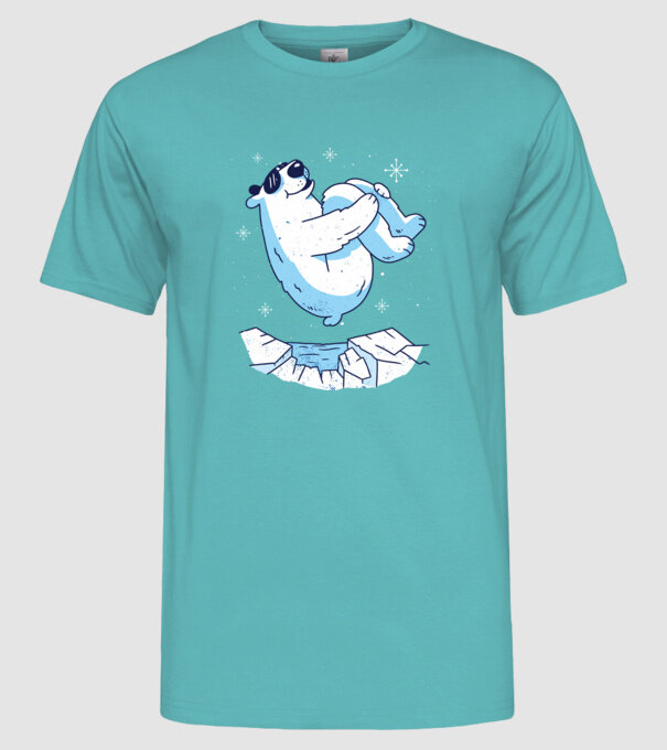 Urs polar Săritură bombă model turcoaz pe tricou