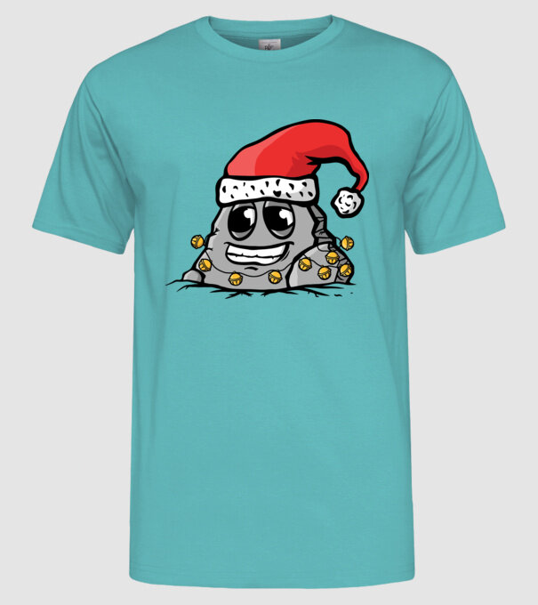 Stâncă de Crăciun model turcoaz pe tricou