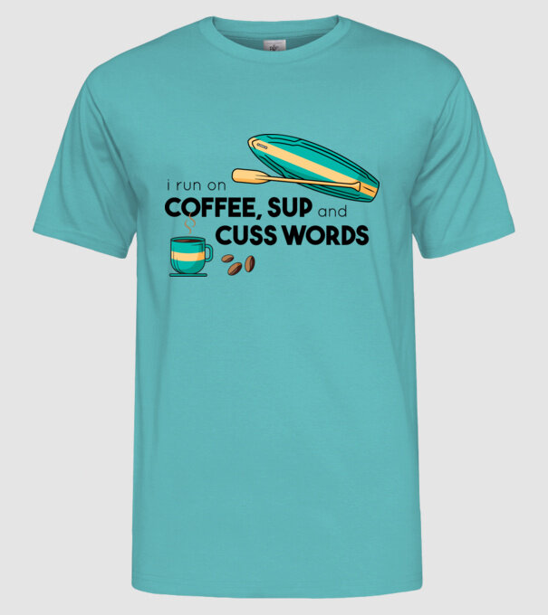 Cafea și SUP model turcoaz pe tricou