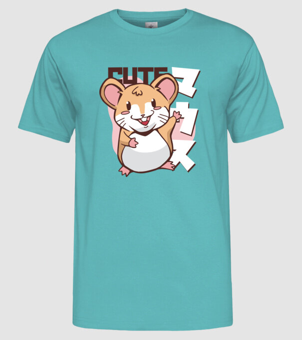 Șoarece Kawaii model turcoaz pe tricou
