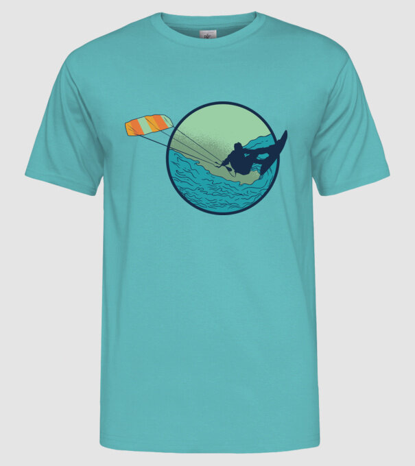 Tricou Kitesurf model turcoaz pe tricou