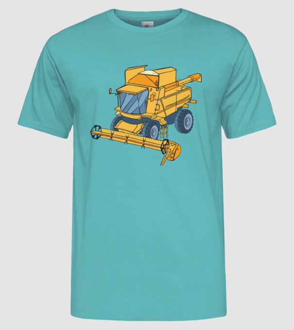 Combină agricolă model turcoaz pe tricou