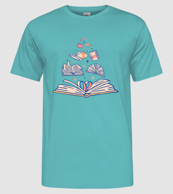 Cărți model turcoaz pe tricou