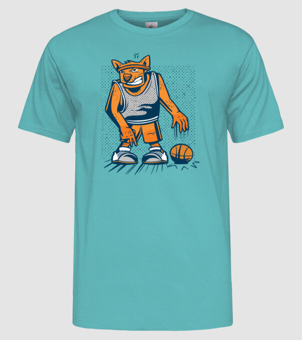 câine baschetbalist model turcoaz pe tricou