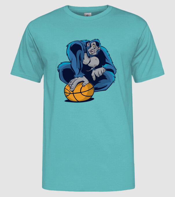 Gorilă Baschet model turcoaz pe tricou
