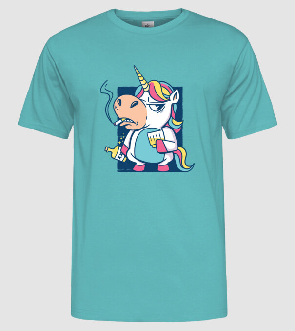 Unicorn rebel model turcoaz pe tricou