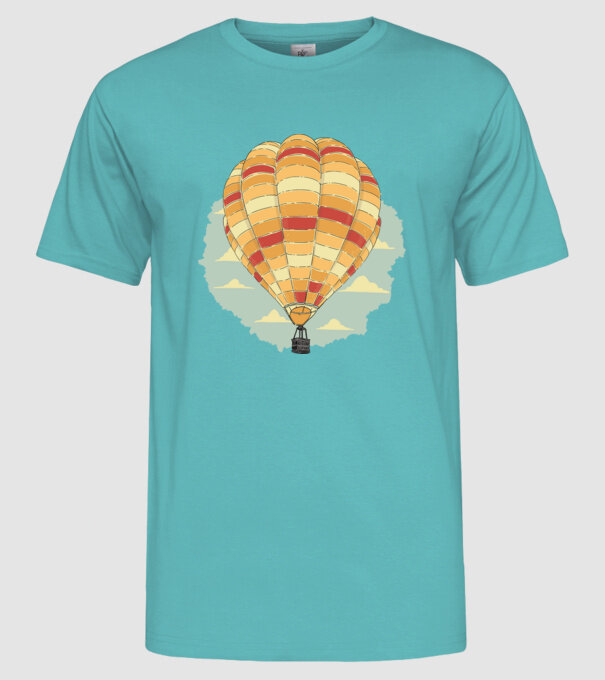 Aerostat model turcoaz pe tricou