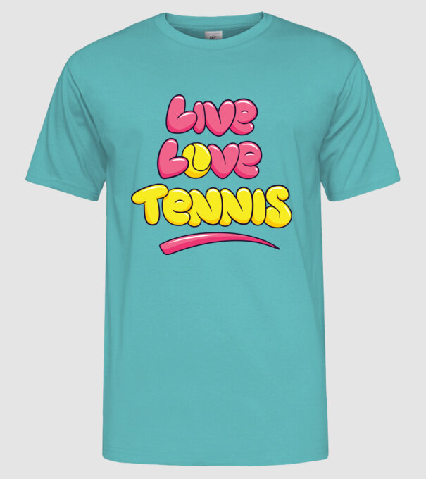 Live Love Tennis model turcoaz pe tricou
