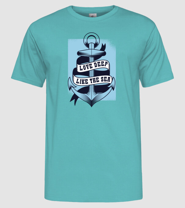 'Love deep like the sea ancoră dragoste Valentine''s Day' model turcoaz pe tricou