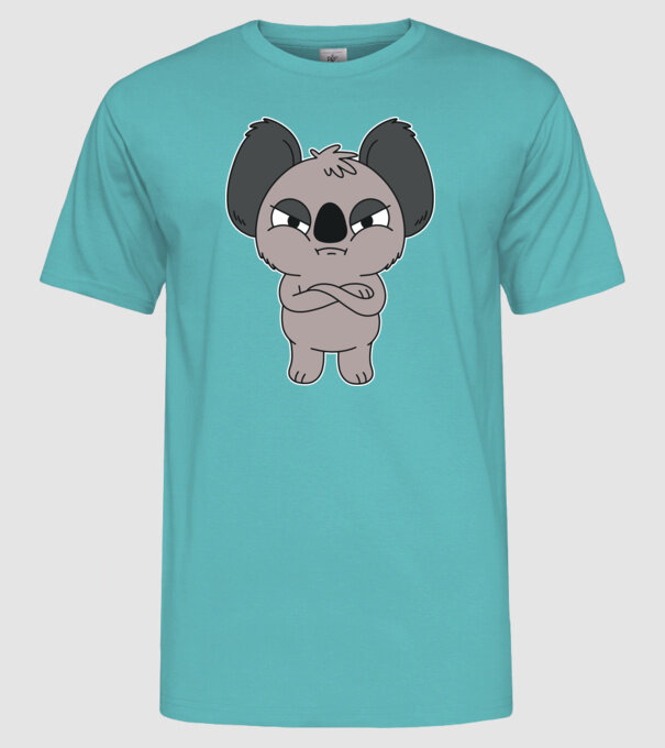 Koala Supărat model turcoaz pe tricou