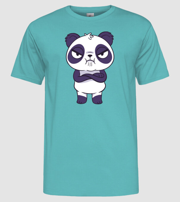 Panda furios model turcoaz pe tricou