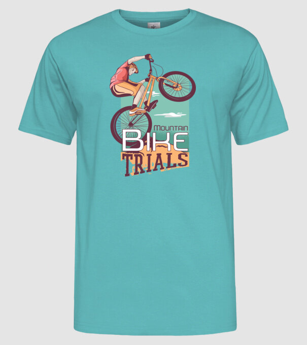 Truc Mountainbike model turcoaz pe tricou