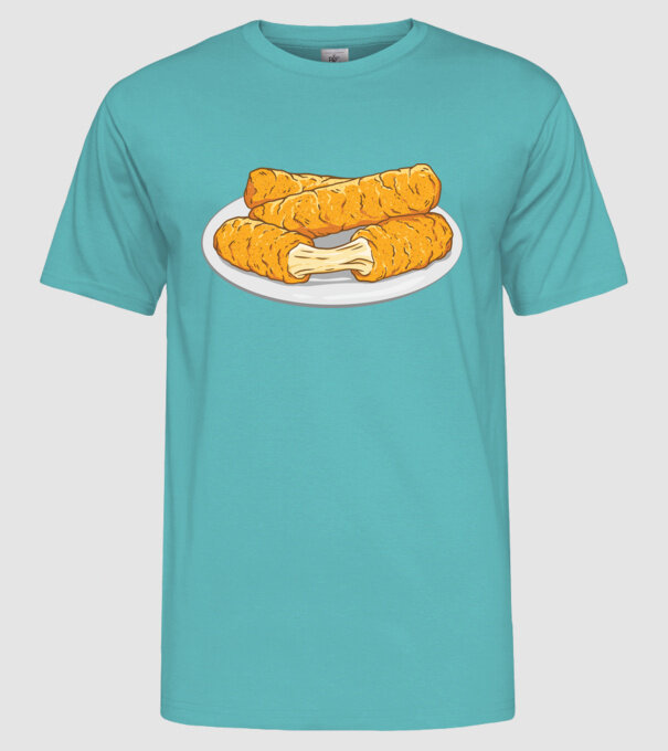 Fâșii de mozarella model turcoaz pe tricou