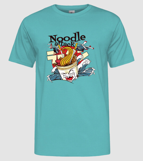 Noodle Attack model turcoaz pe tricou