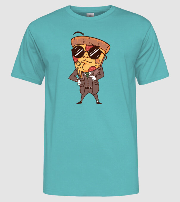 Agent de pizza în Costum model turcoaz pe tricou
